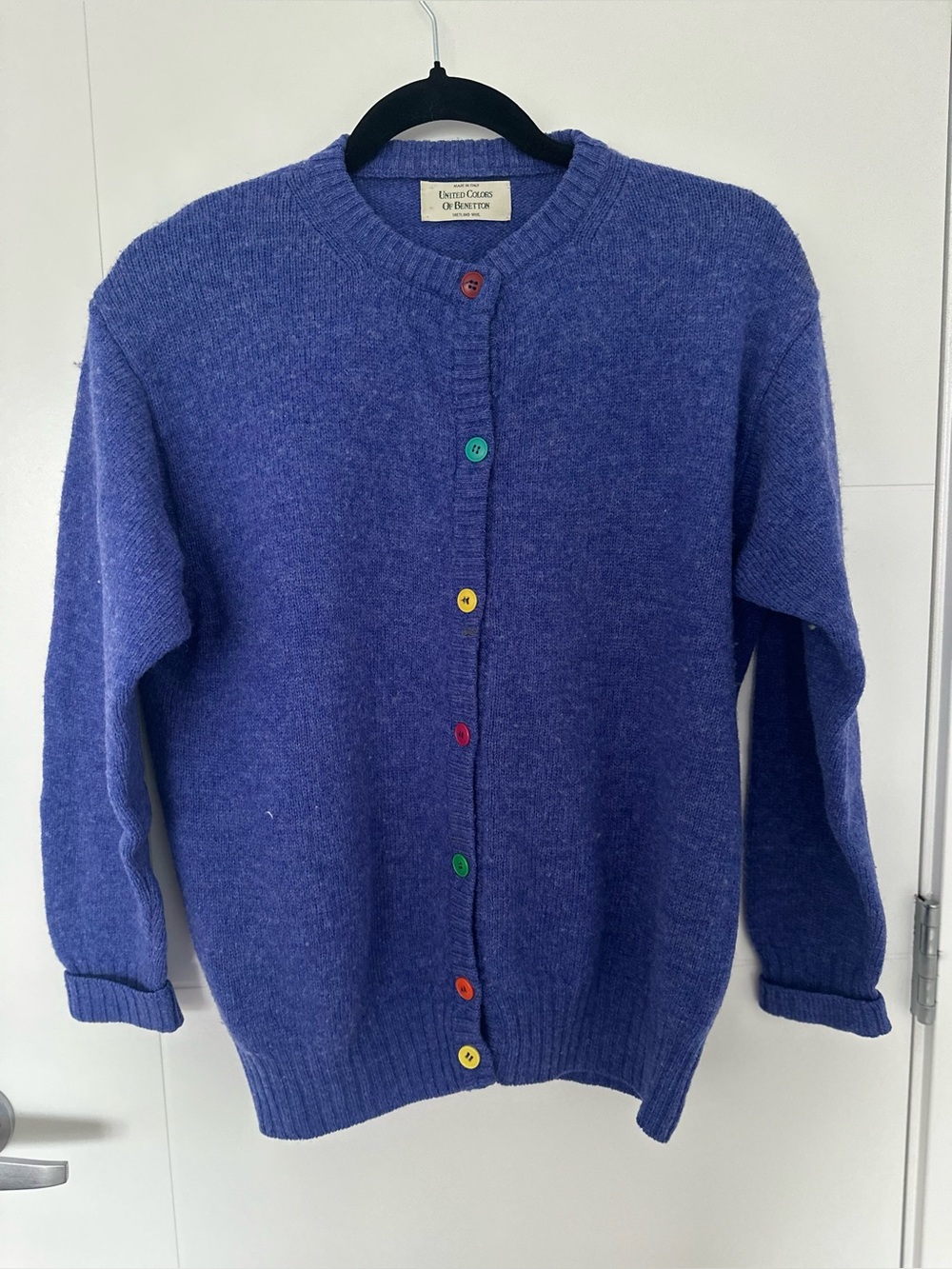 Vintage United Colors Of Benetton Shetland Wool Cardigan